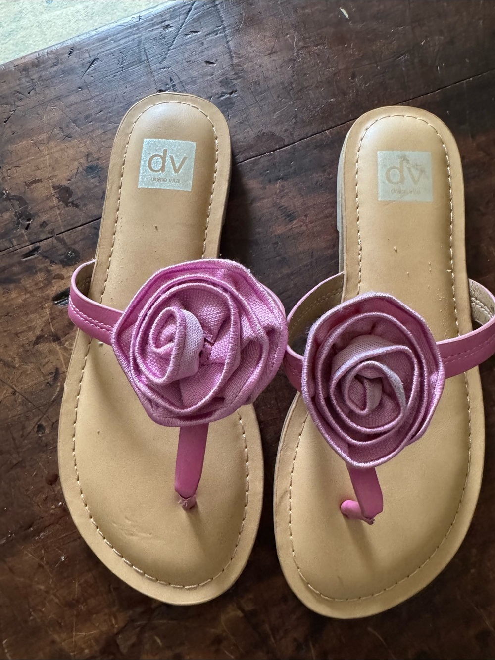 DV by Dolce Vita Pink Rose Thong Sandals